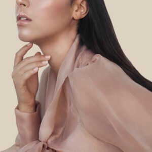 Silk long shirt white